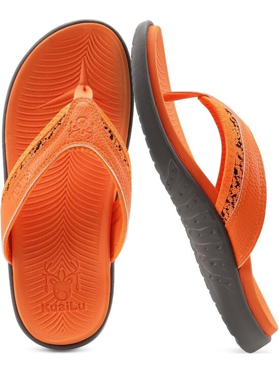 Men\'s Orange Arch Support Sport Flip Flops Comfort Orthotic Thong Sandal Shoes main image 4